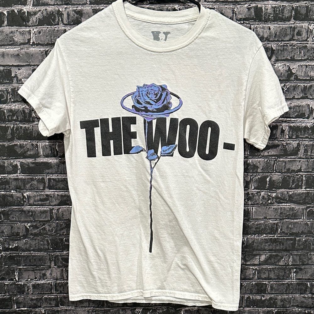 Pop Smoke x VLONE The Woo Rose T-Shirt in white.